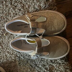 cupcakes & cashmere Gold Glitter Kids Sneakers